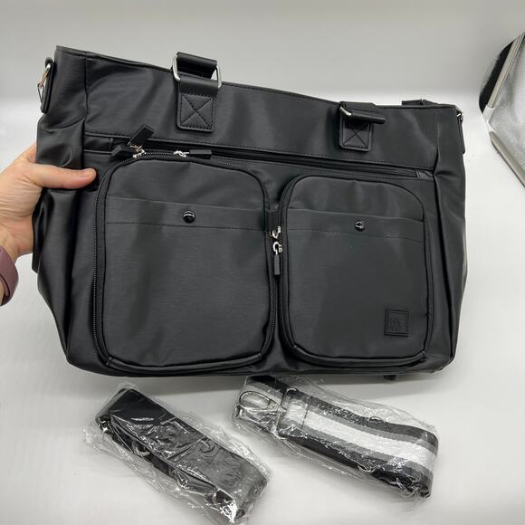 IHKWIP Cargo Catchall Tote with Two Crossbody Metallic Black - Picture 3 of 10